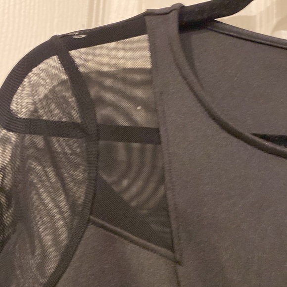 Long-sleeve, Black Mini Dress, with Sheer Sleeves from Level 8, size M - Picture 6 of 8